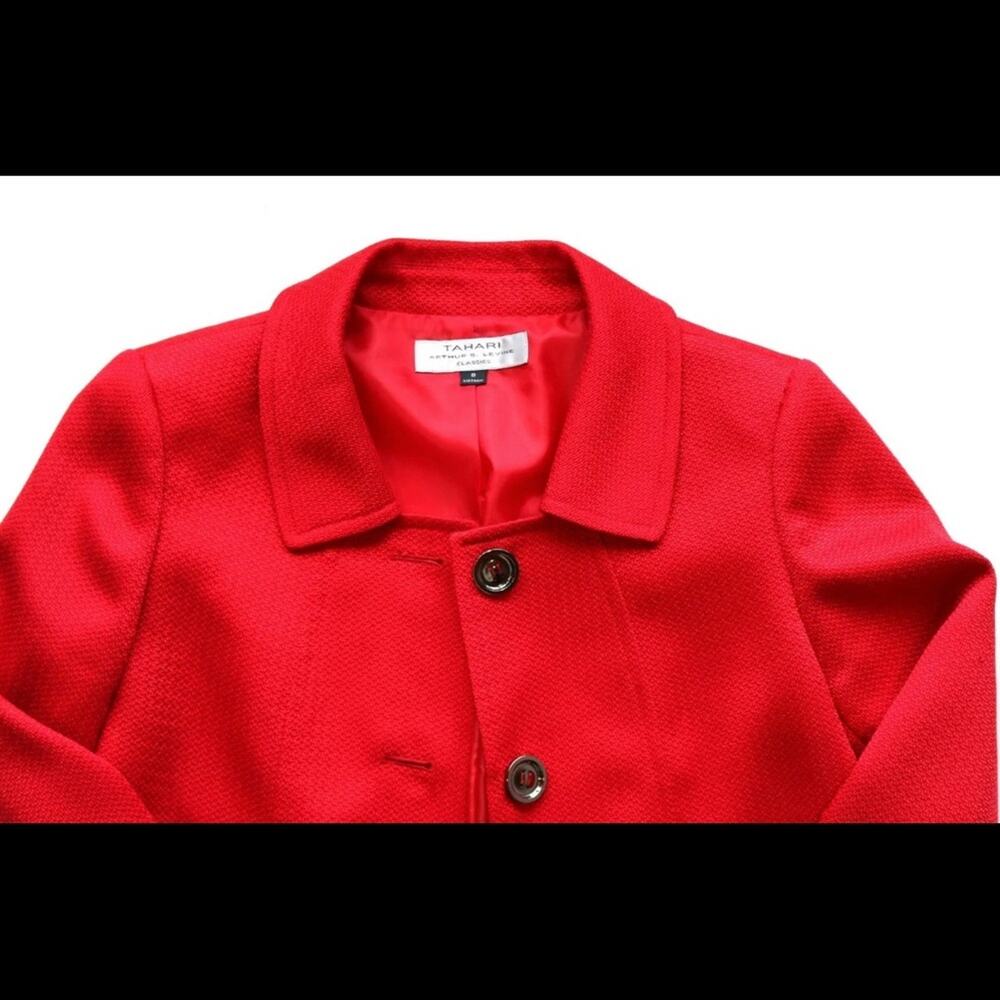 Tahari‎ ASL Classics 8 Bright Red 3/4 Sleeve Jacket IMMACULATE - Picture 3 of 9
